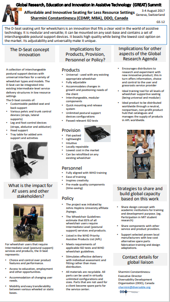 GS 12 - Affordable and Innovative Seating for Less-Resourced Settings