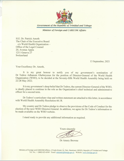 Proposals from Trinidad and Tobago